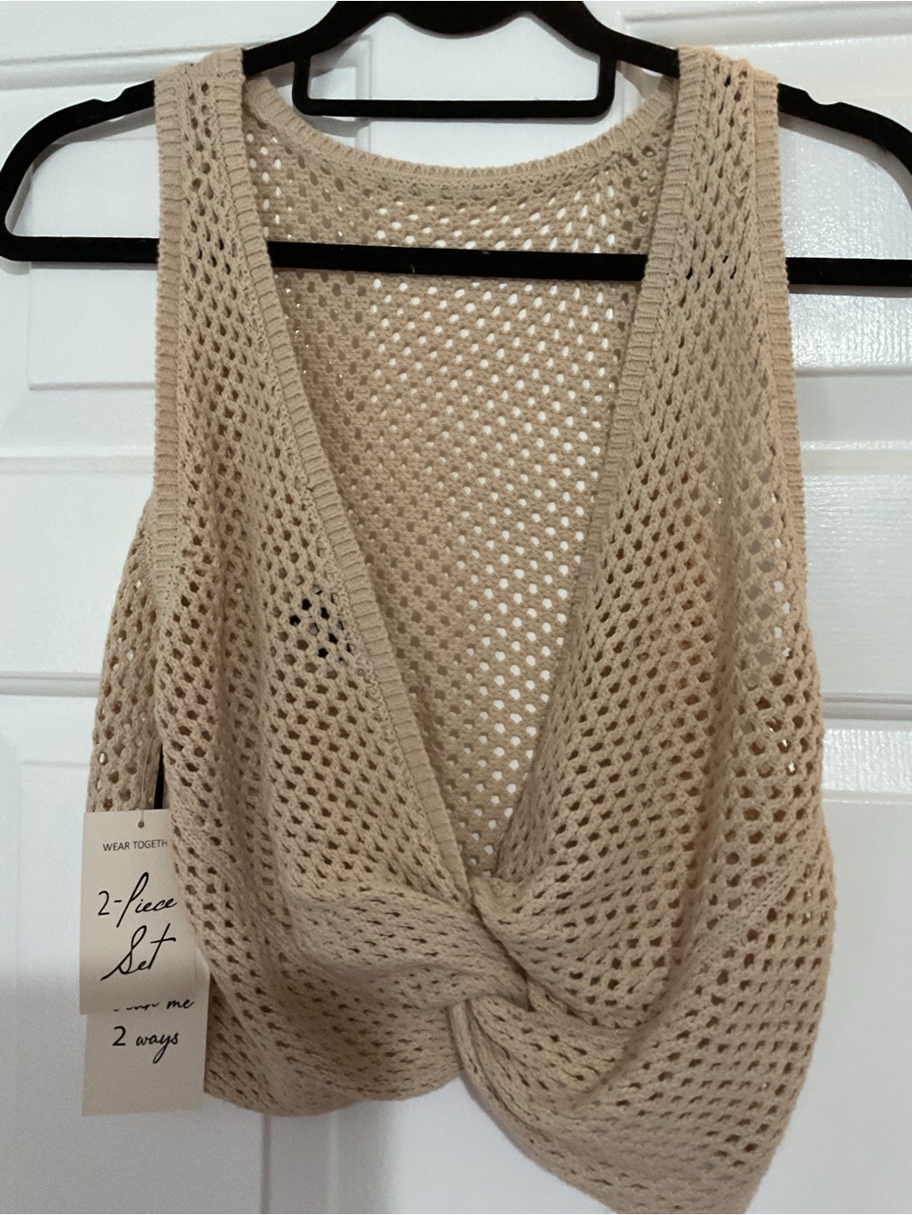 Freshman 1996 Beige Knit Midi Dress – 2-Piece Set - Picture 4 of 8